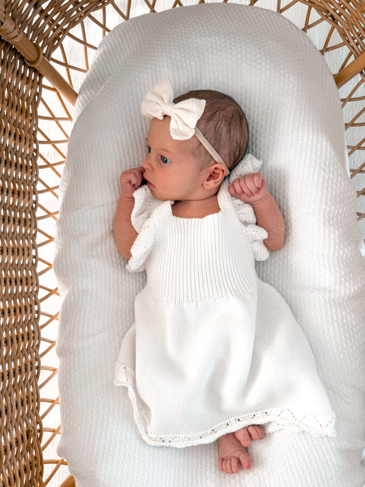 Dahlia Pointelle Knitted Dress - Milk