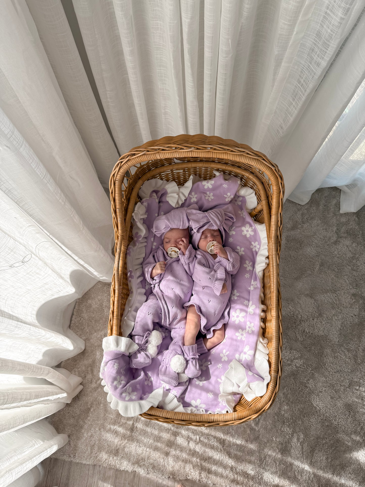 Dahlia Full Length Pointelle Romper - Lilac