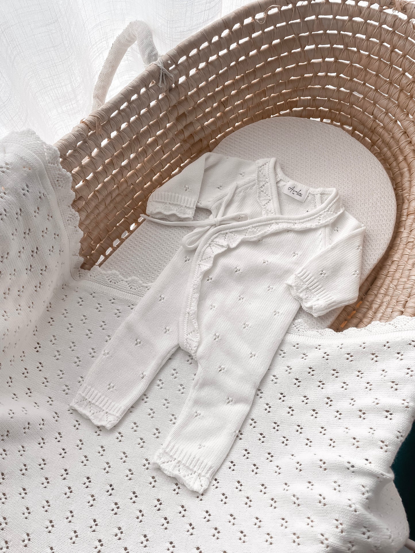 Dahlia Full Length Pointelle Romper - Milk