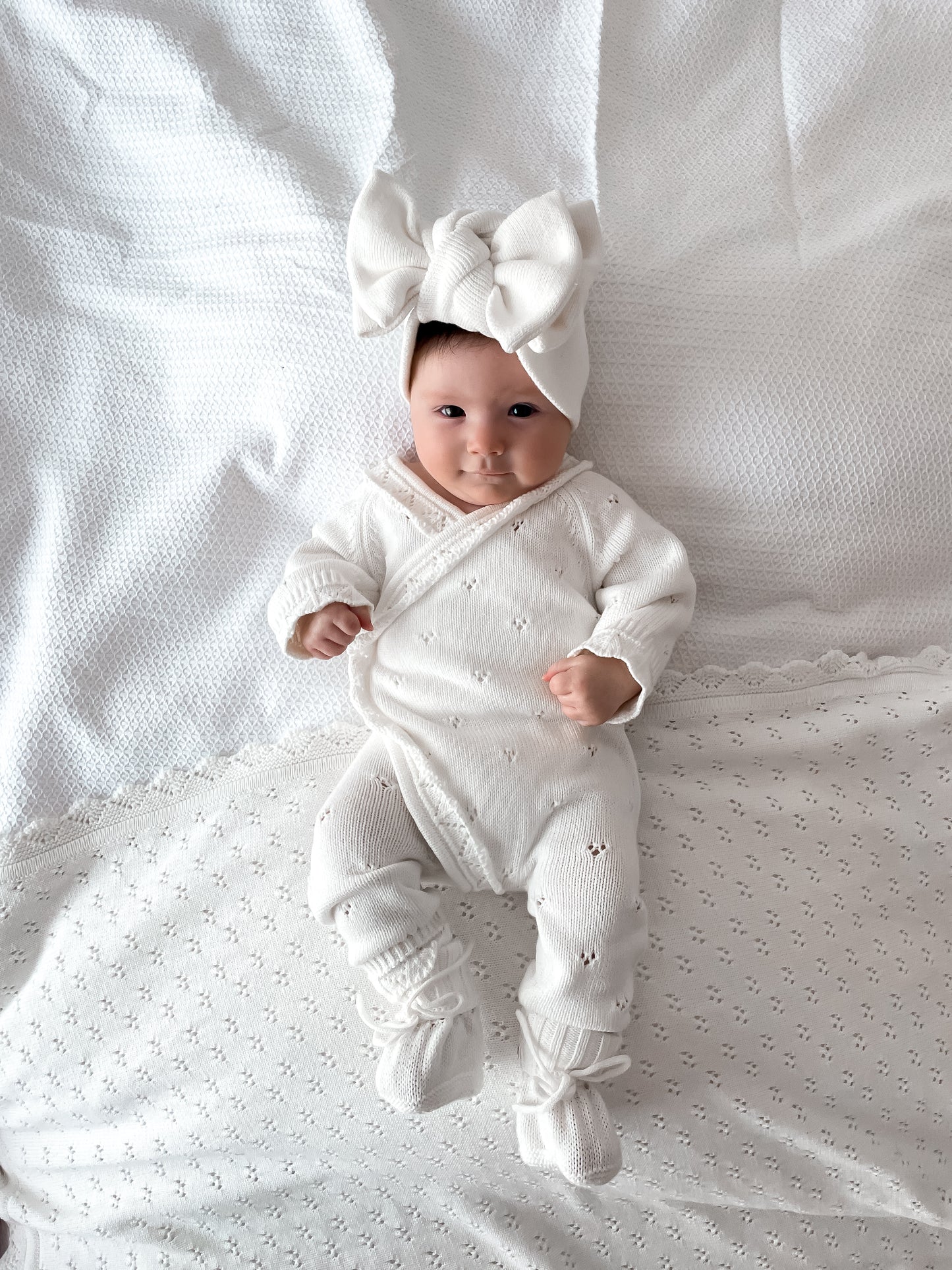 Dahlia Full Length Pointelle Romper - Milk