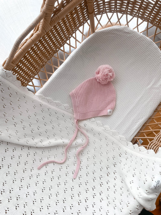 Knitted Bonnet - Fairy Floss