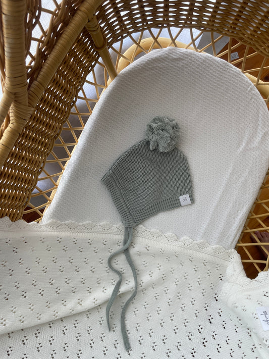 Knitted Bonnet - Eucalypt