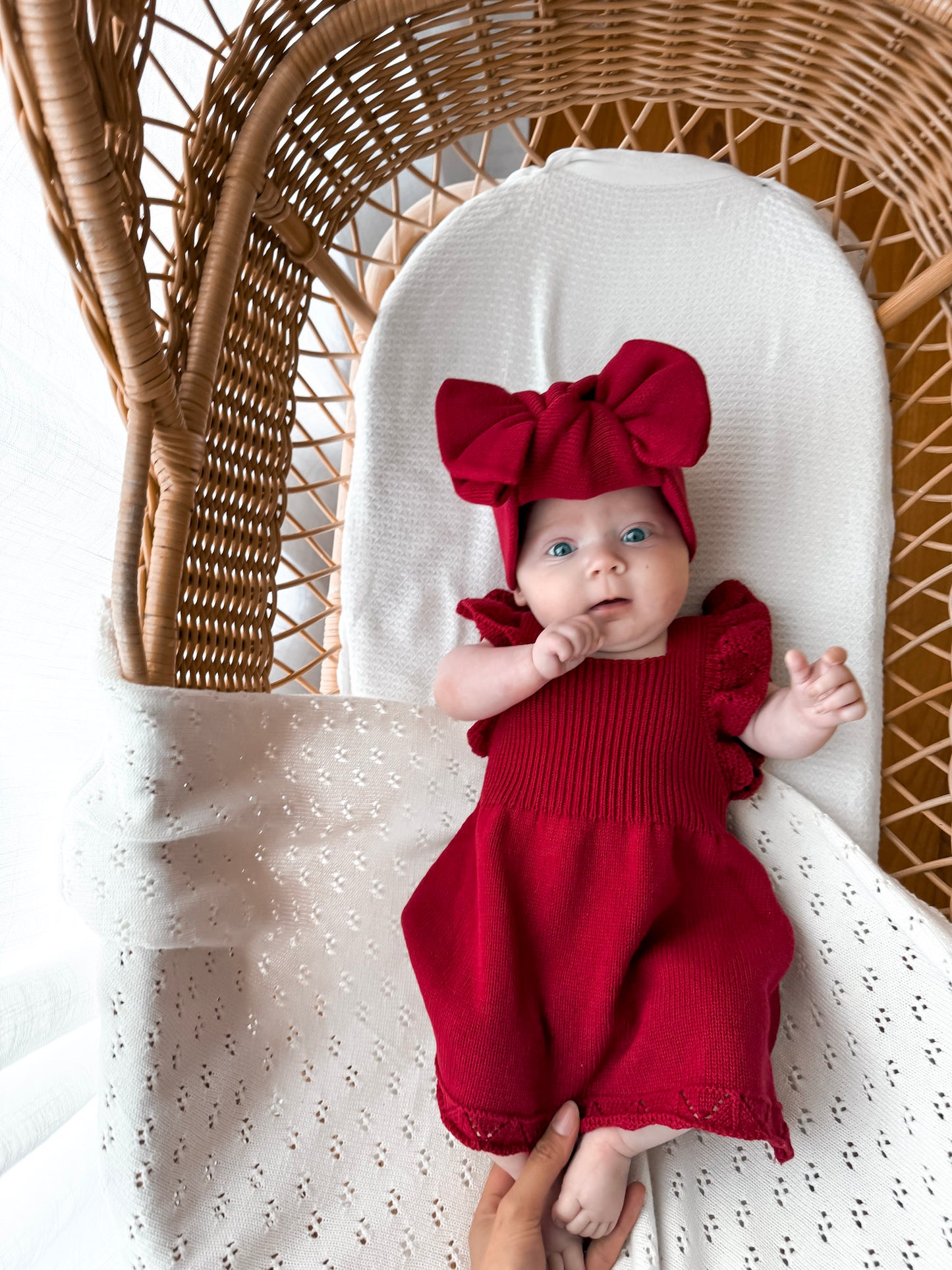 Dahlia Pointelle Knitted Dress - Deep Rose