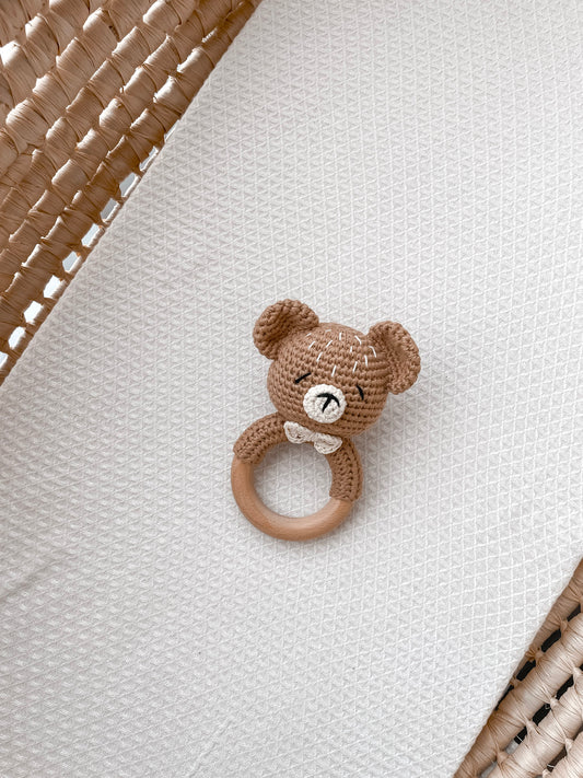 Crochet Rattle - Teddy Bear