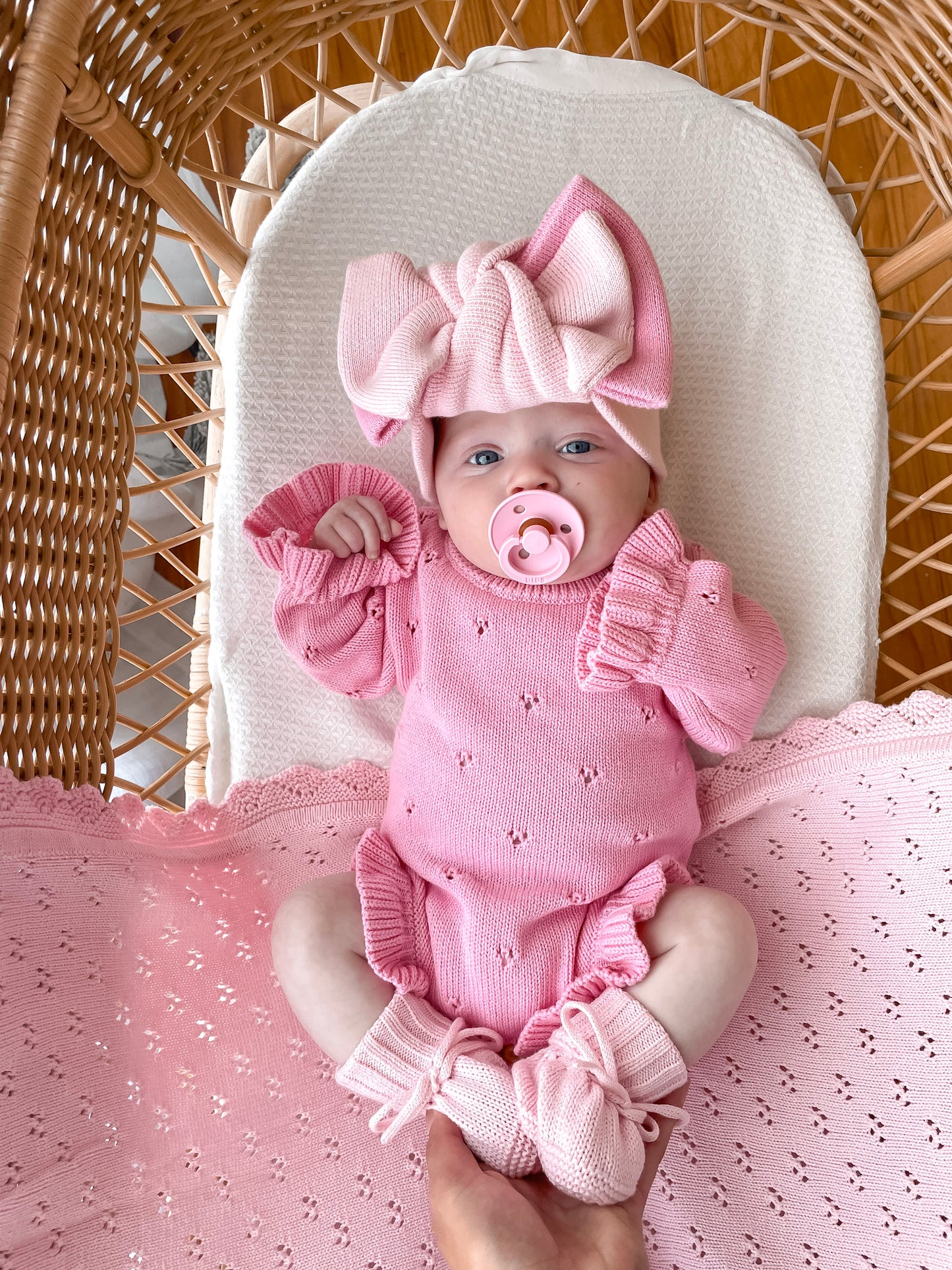 Dahlia Long Sleeve Pointelle Romper - Blossom