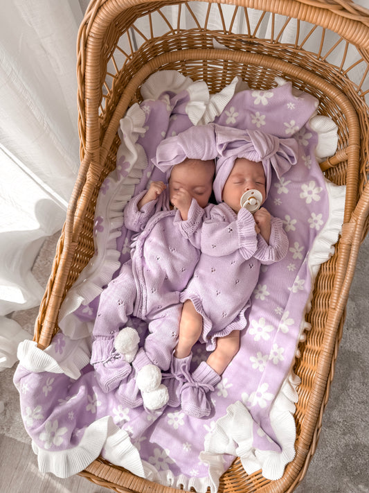 Dahlia Full Length Pointelle Romper - Lilac