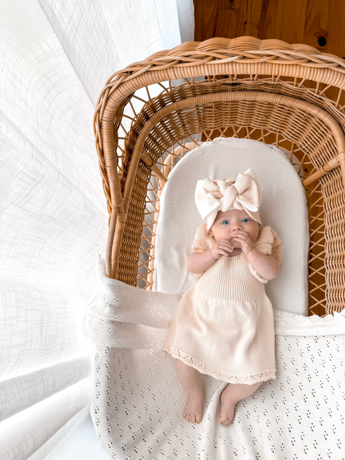 Dahlia Pointelle Knitted Dress - Honey