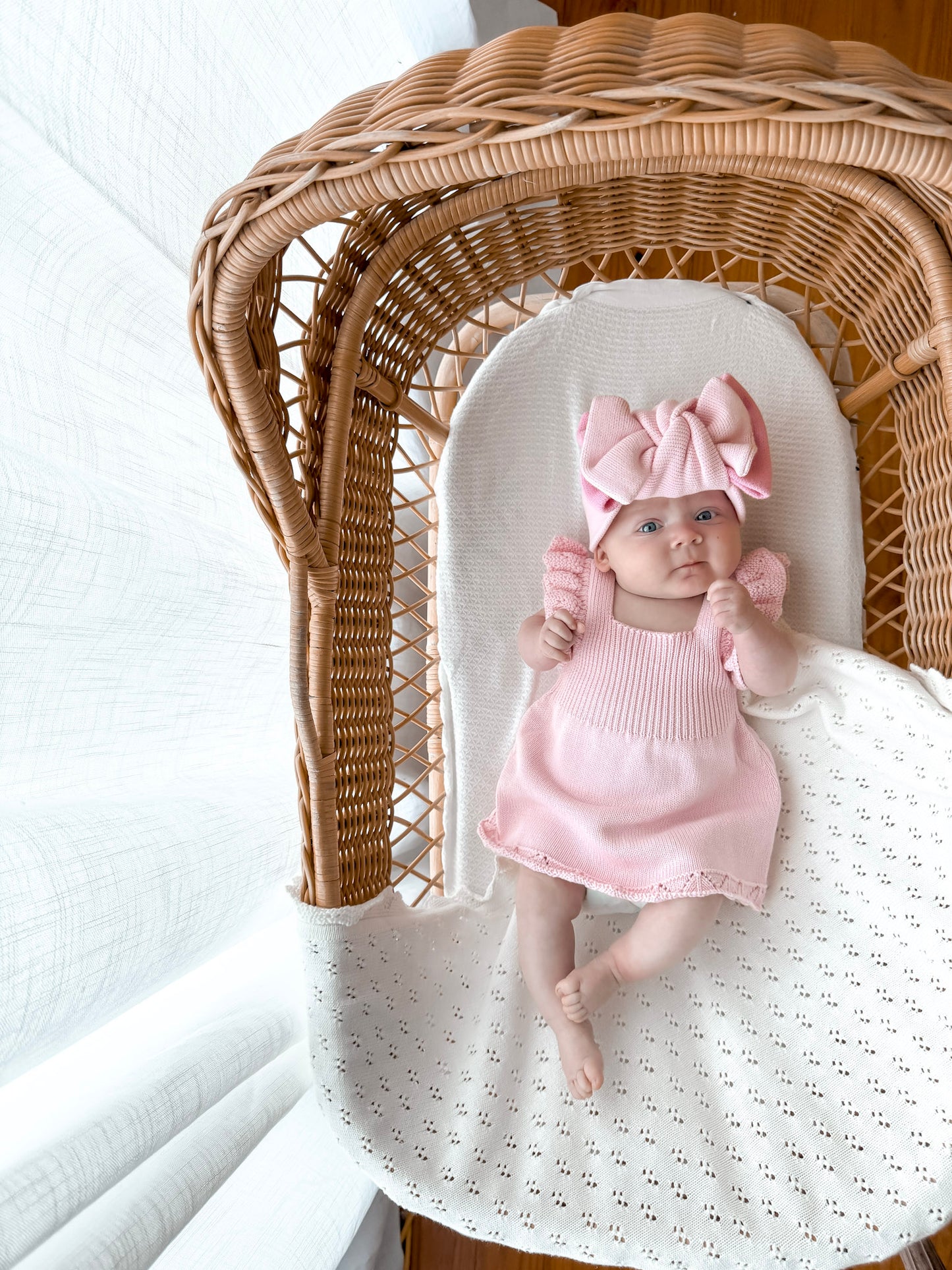 Dahlia Pointelle Knitted Dress - Fairy Floss