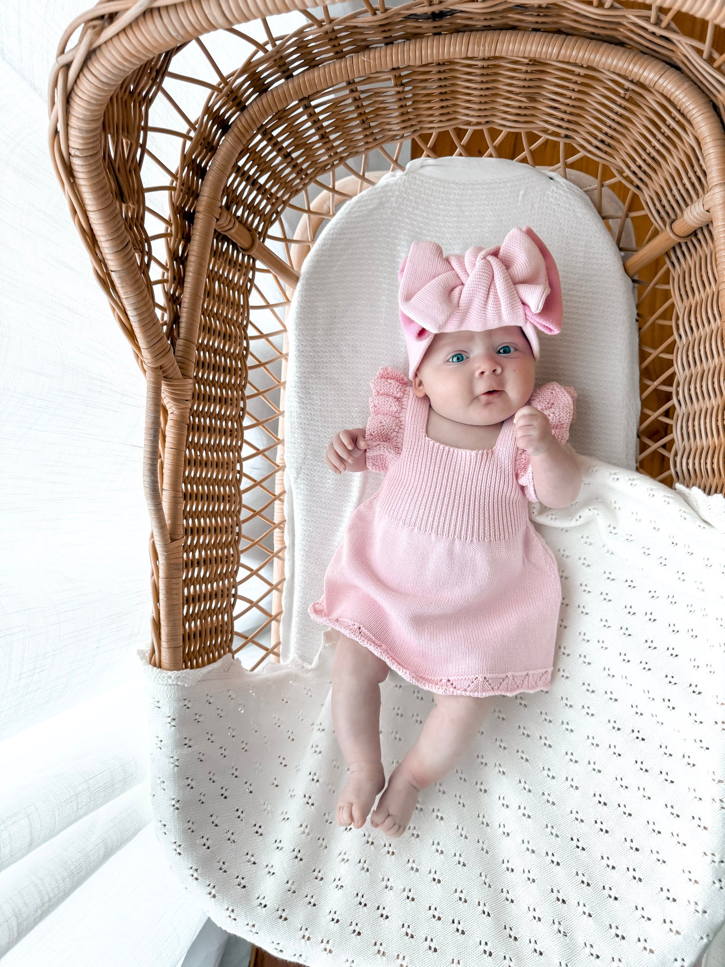 Dahlia Pointelle Knitted Dress - Fairy Floss