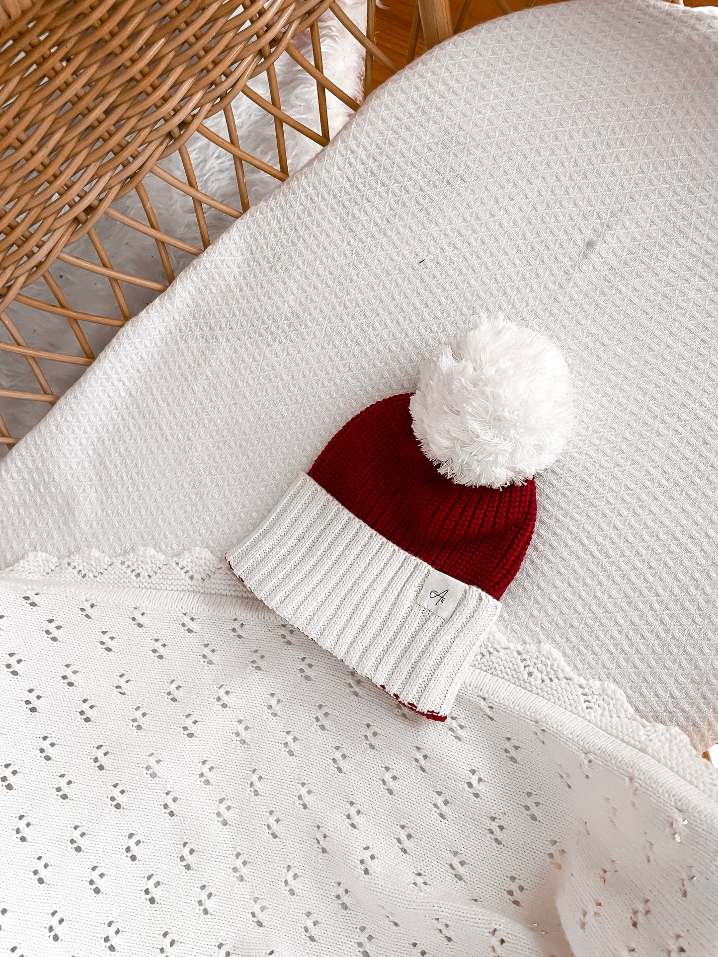 Knitted Beanie - Deep Rose