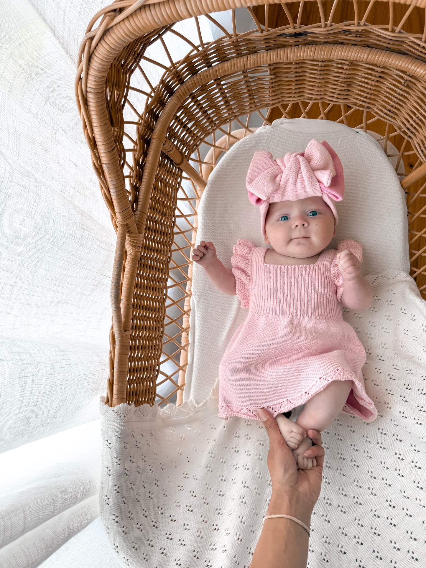 Dahlia Pointelle Knitted Dress - Fairy Floss