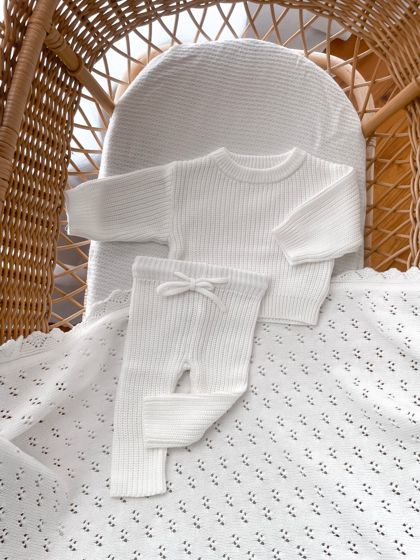 Classic Knitted Pants - Milk