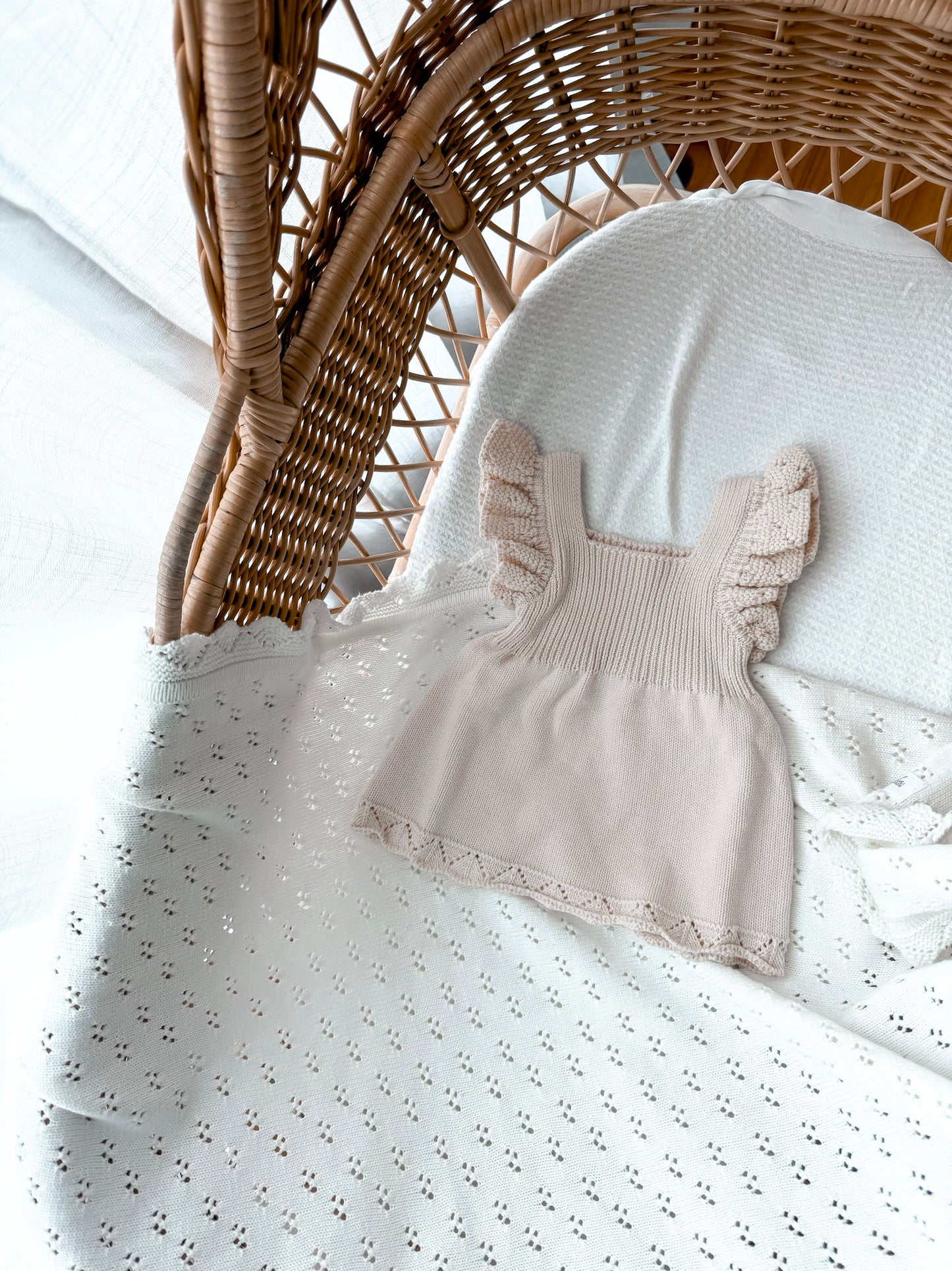 Dahlia Pointelle Knitted Dress - Honey