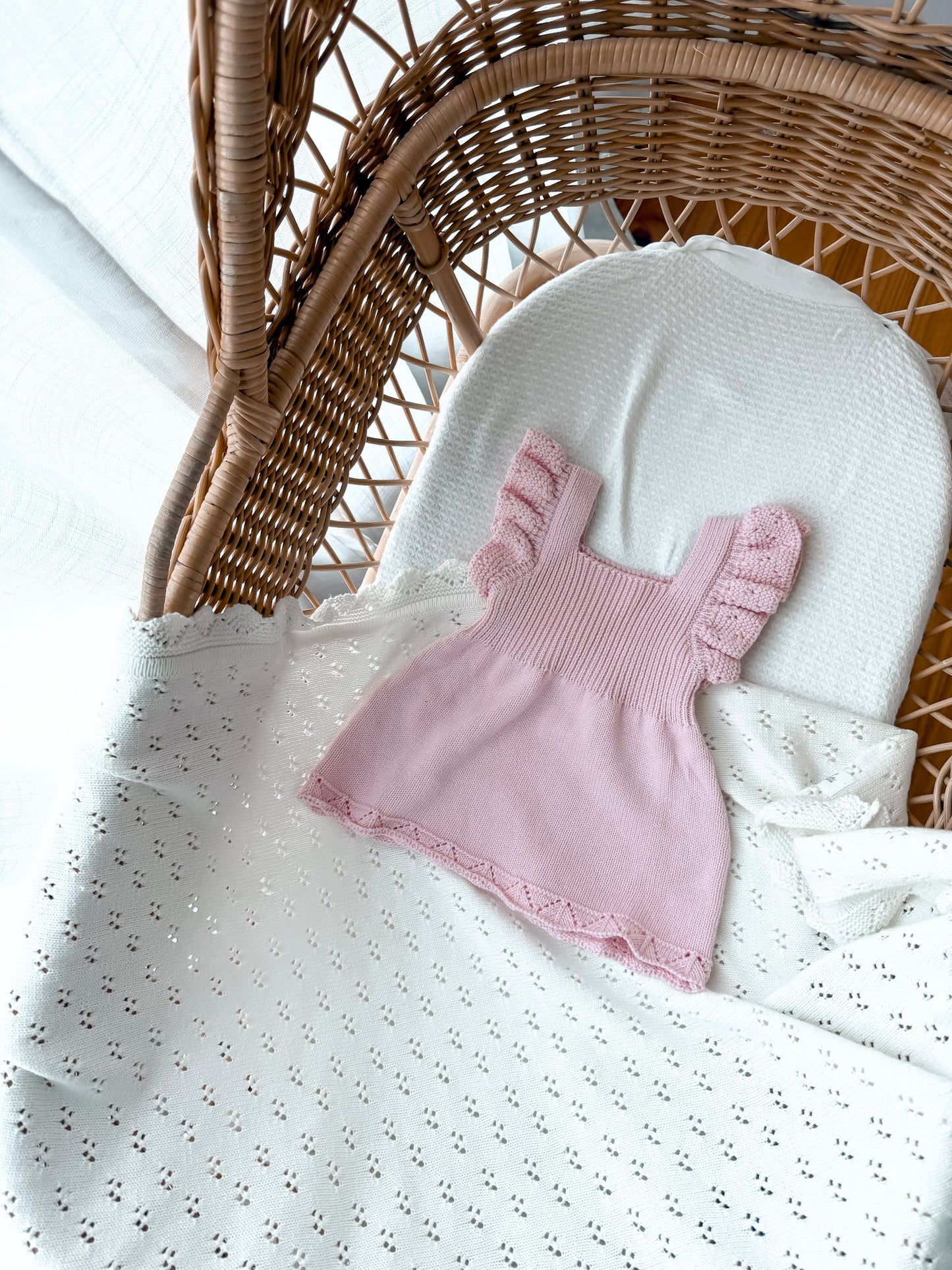 Dahlia Pointelle Knitted Dress - Fairy Floss