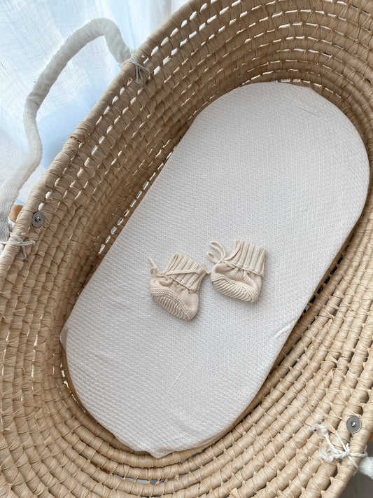 Knitted Booties - Honey