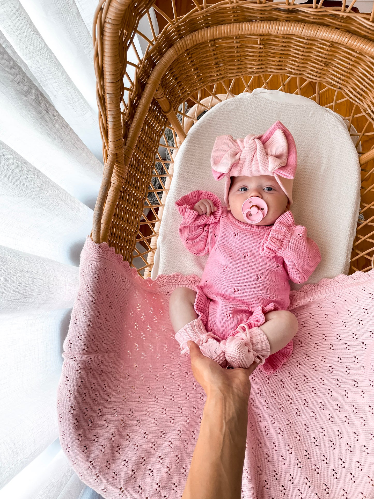 Dahlia Long Sleeve Pointelle Romper - Blossom