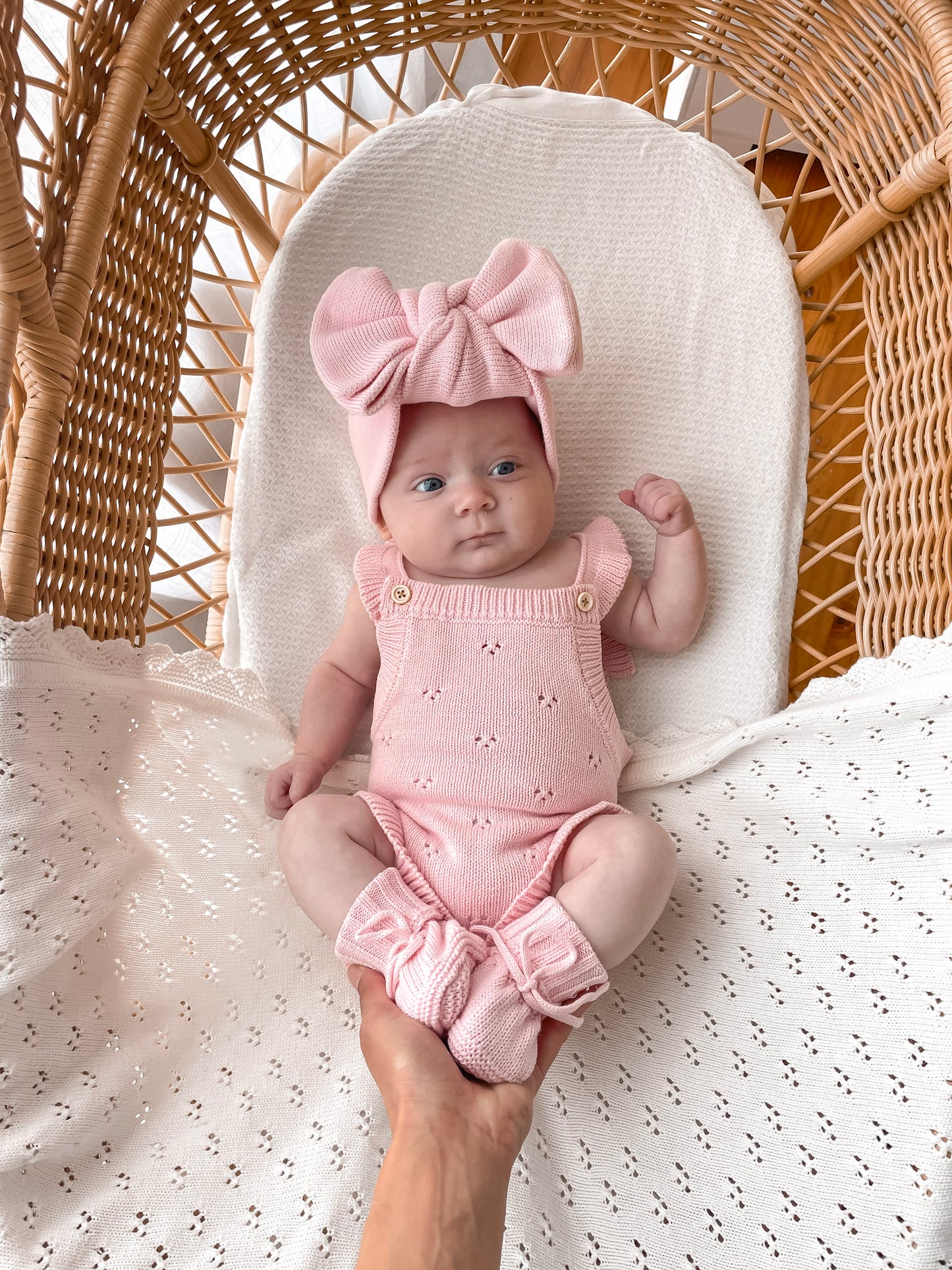 Dahlia Sleeveless Pointelle Romper - Fairy Floss