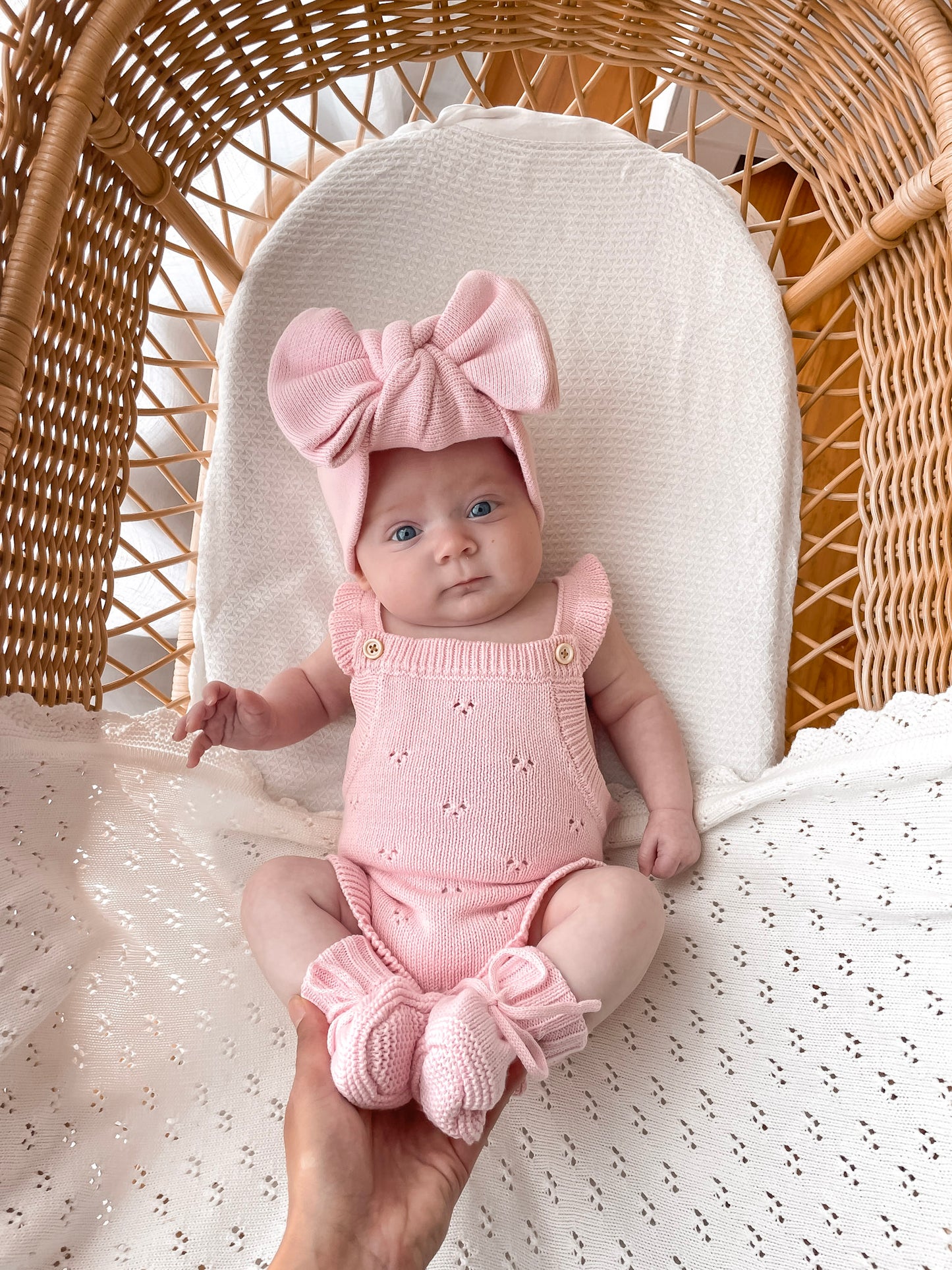 Dahlia Sleeveless Pointelle Romper - Fairy Floss