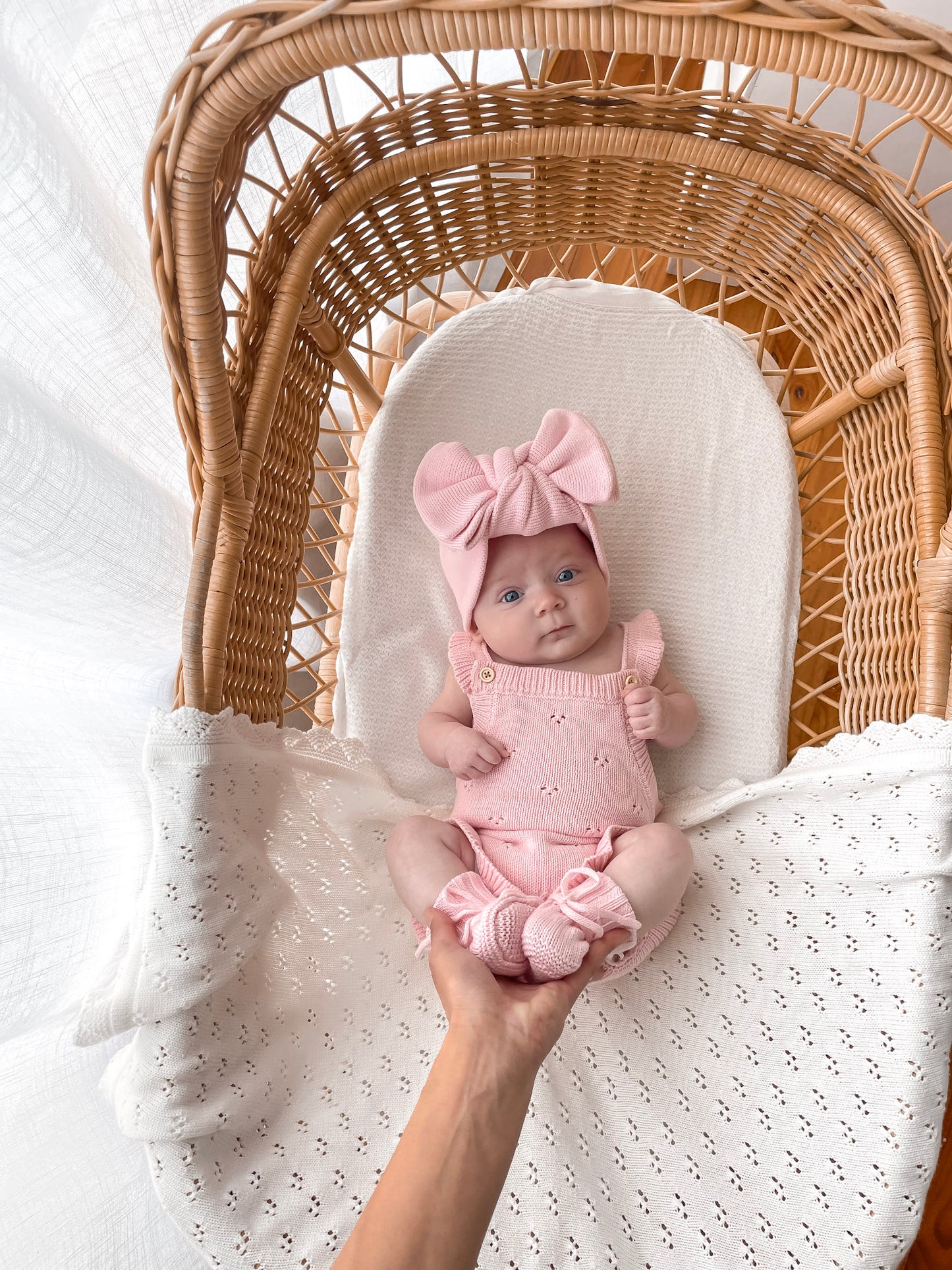 Dahlia Sleeveless Pointelle Romper - Fairy Floss