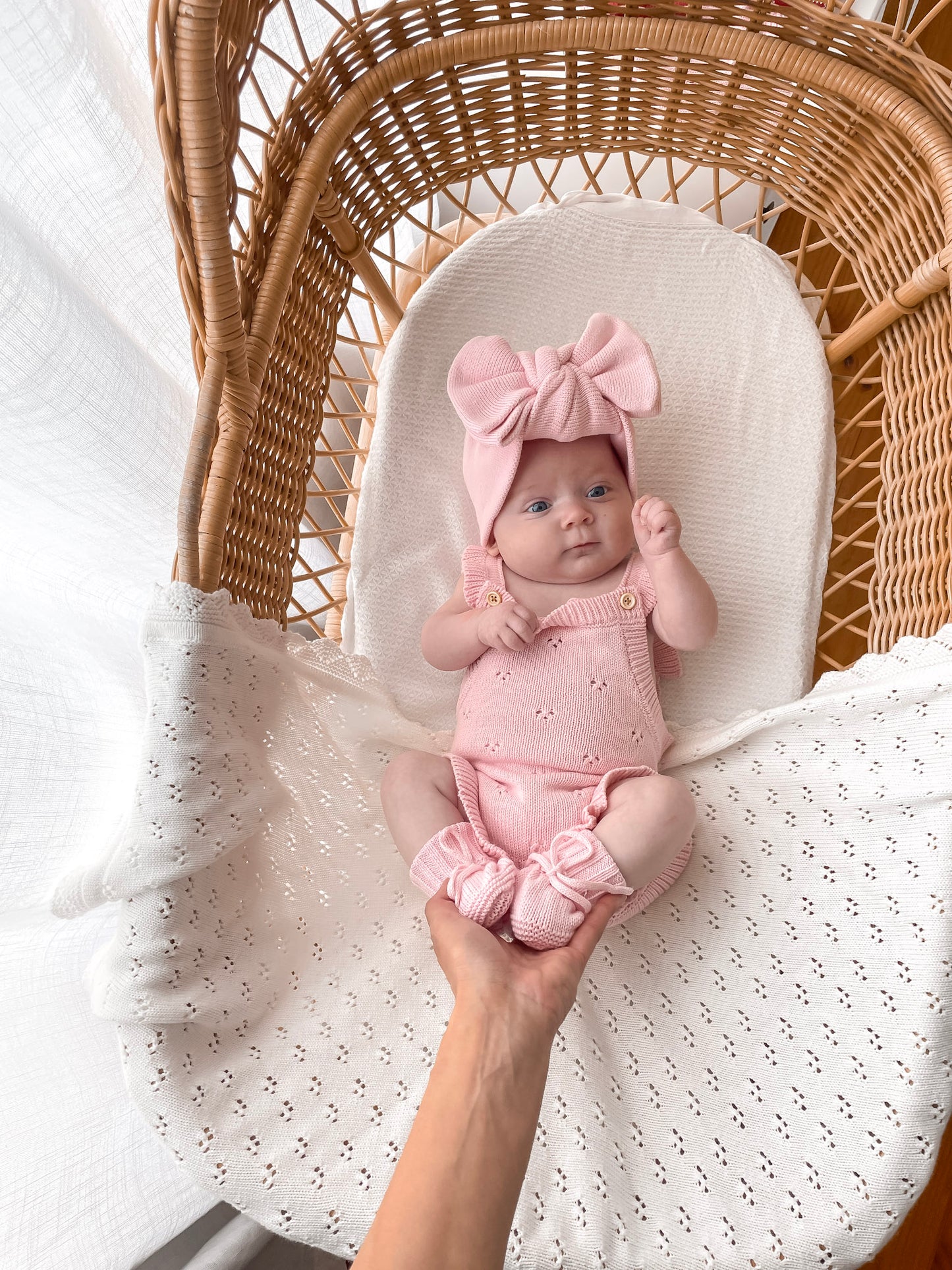 Dahlia Sleeveless Pointelle Romper - Fairy Floss