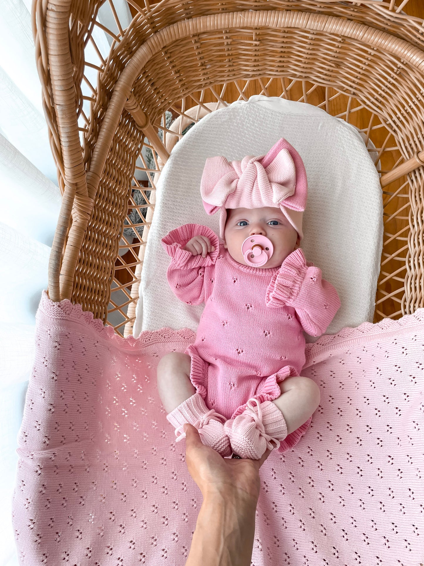 Dahlia Long Sleeve Pointelle Romper - Blossom