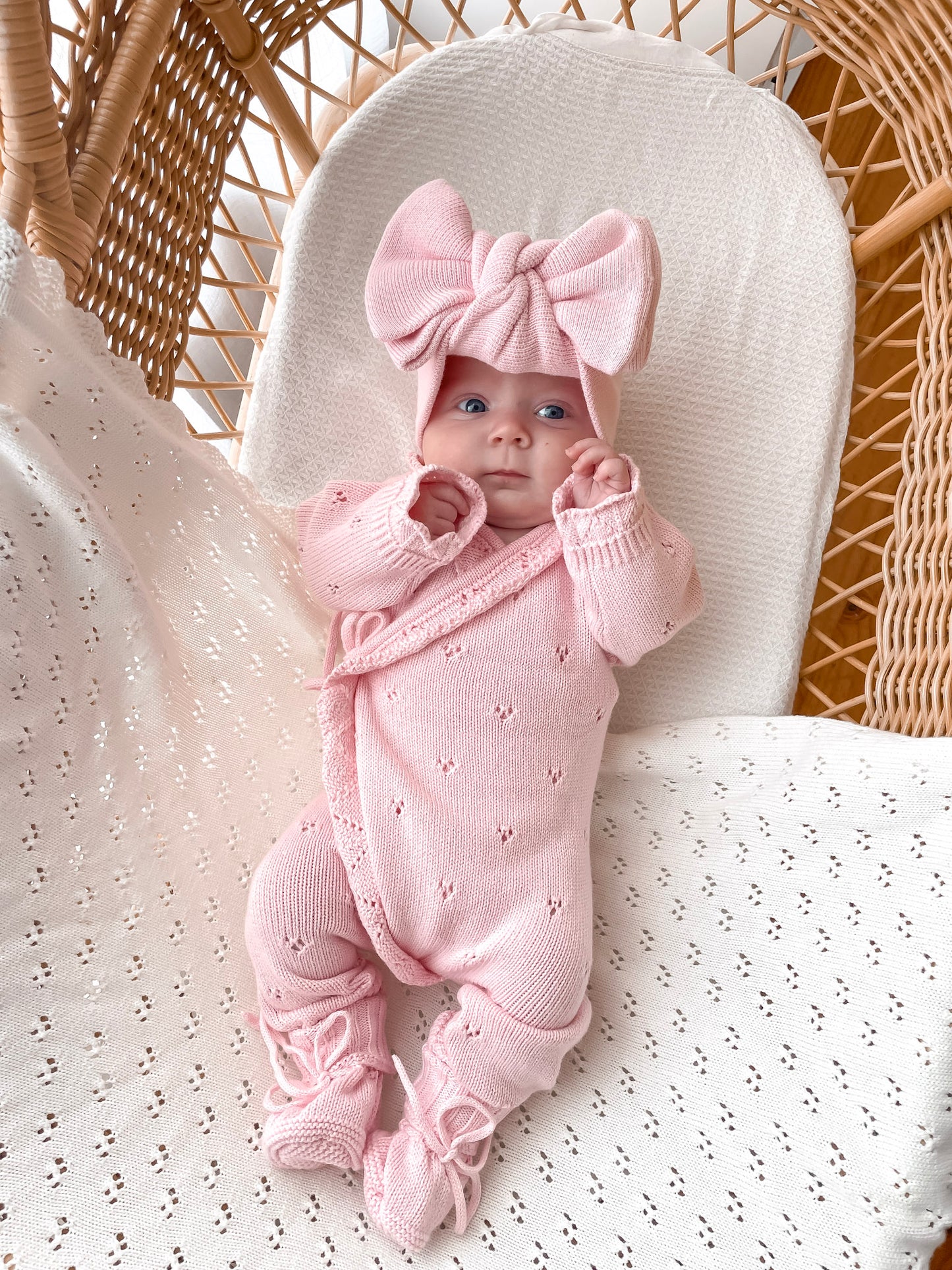 Dahlia Full Length Pointelle Romper - Fairy Floss