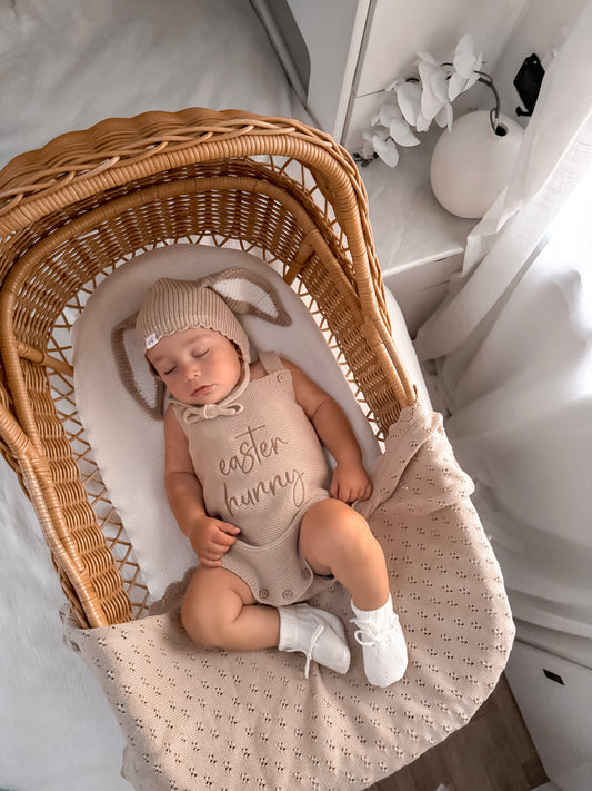Bunny Knitted Bonnet -Fawn