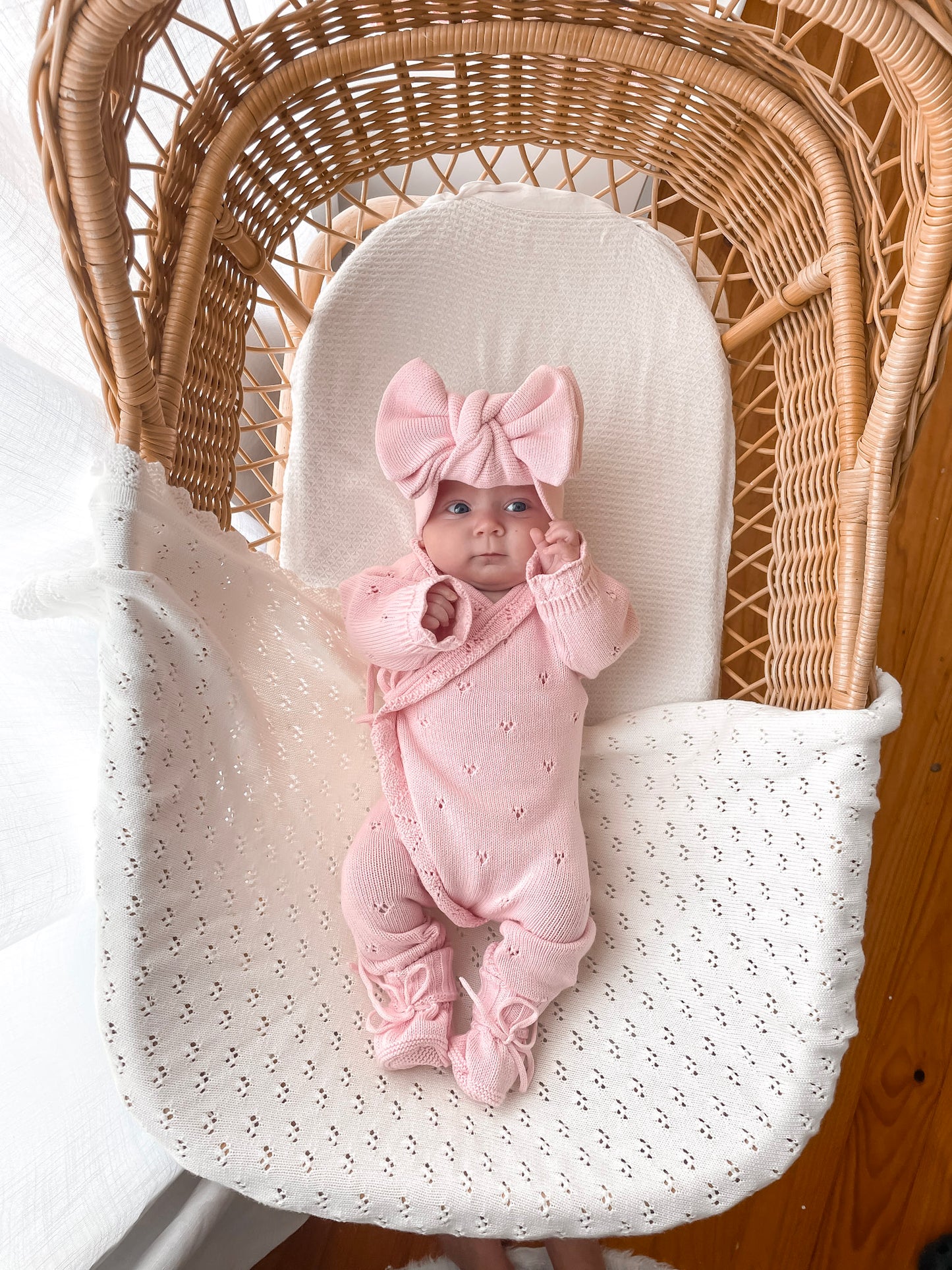 Dahlia Full Length Pointelle Romper - Fairy Floss