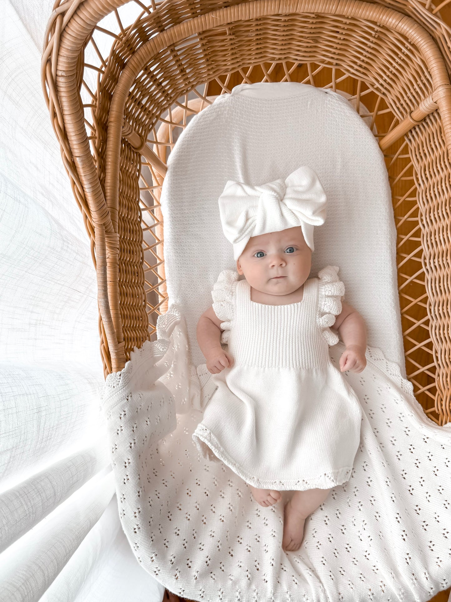 Dahlia Pointelle Knitted Dress - Milk