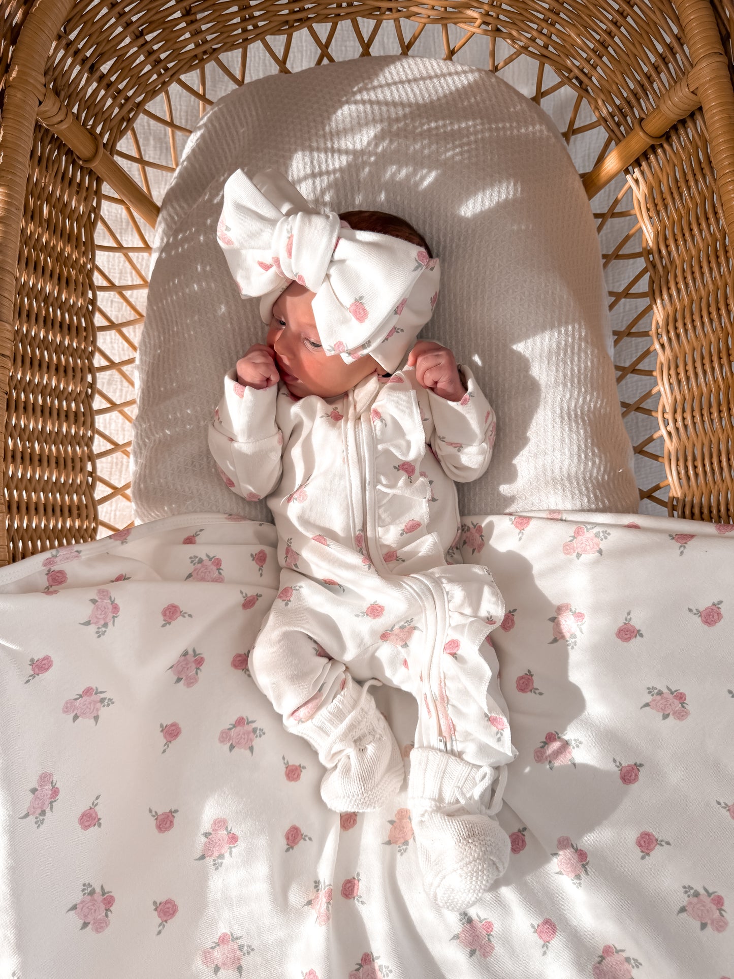 Little Rose Frilled Zippy Romper