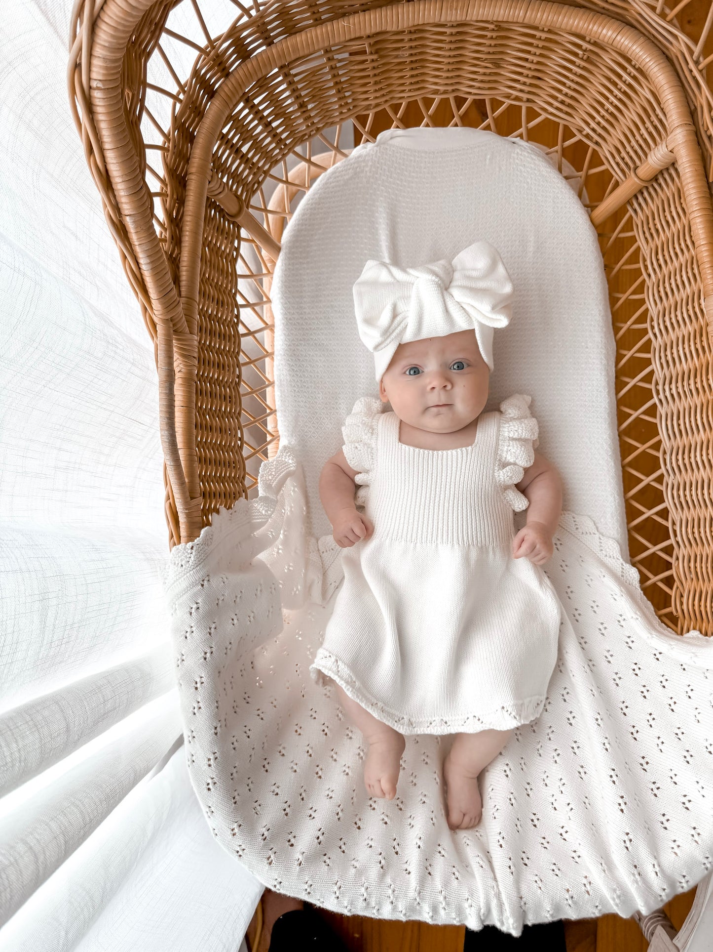 Dahlia Pointelle Knitted Dress - Milk