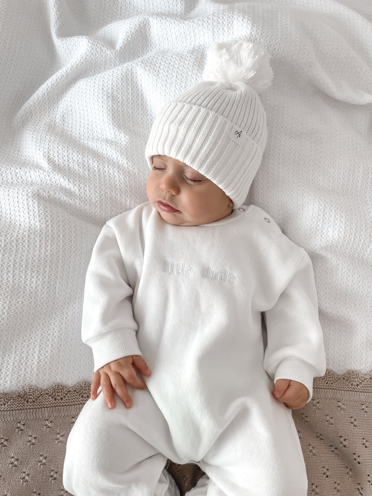 Little Dude Neutral Onesie - White