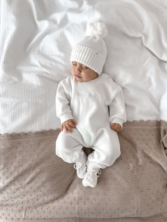Little Dude Neutral Onesie - White