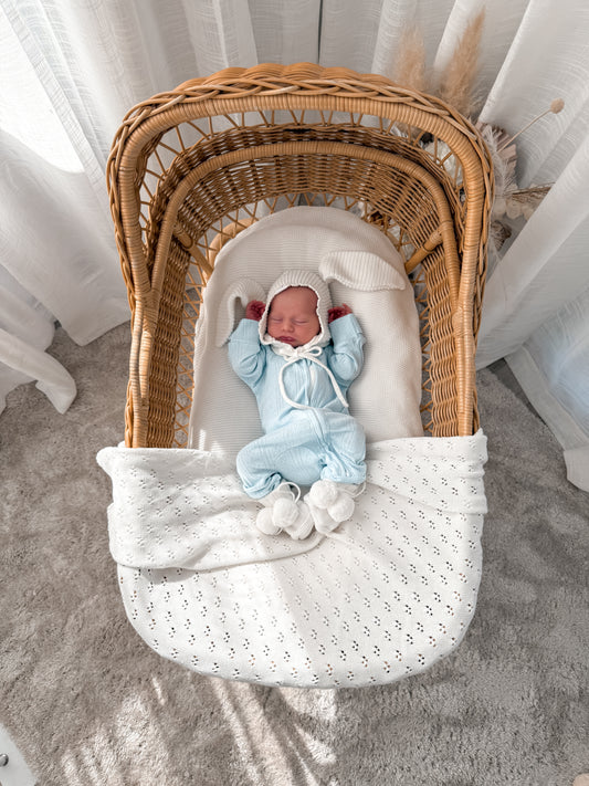 Pointelle Zippy Romper - Mist