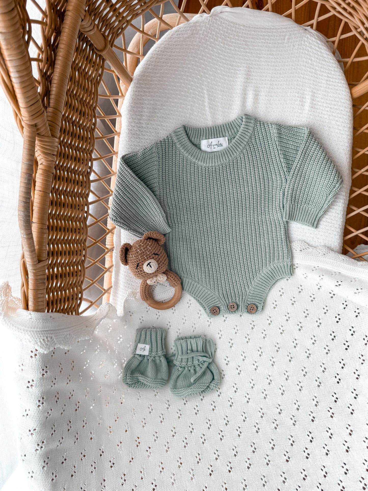 Wonder Newborn Romper - Eucalypt