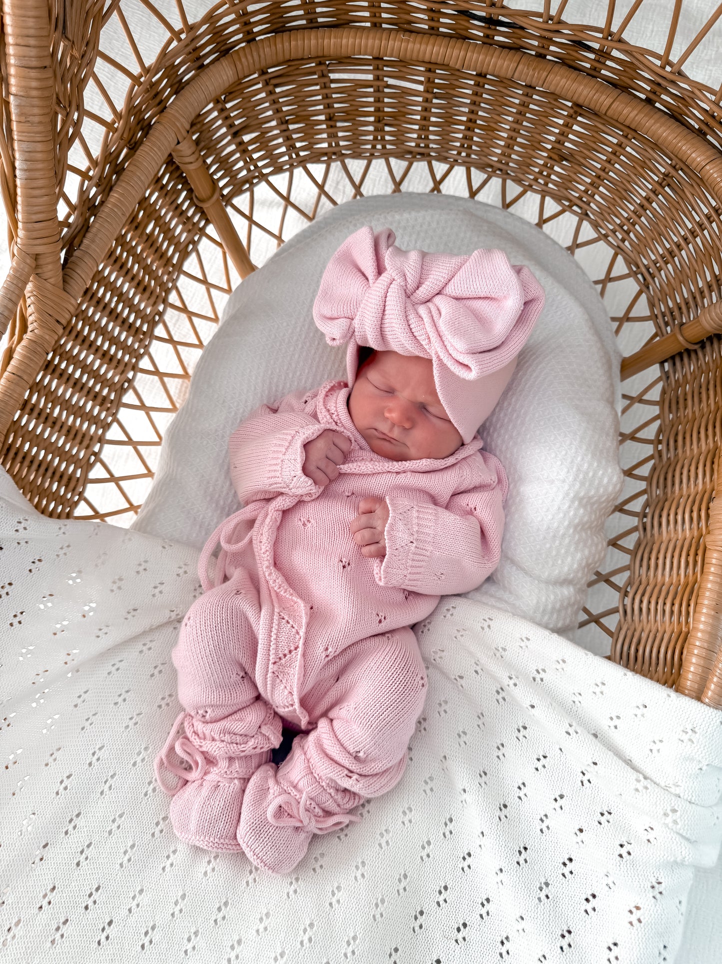 Dahlia Full Length Pointelle Romper - Fairy Floss