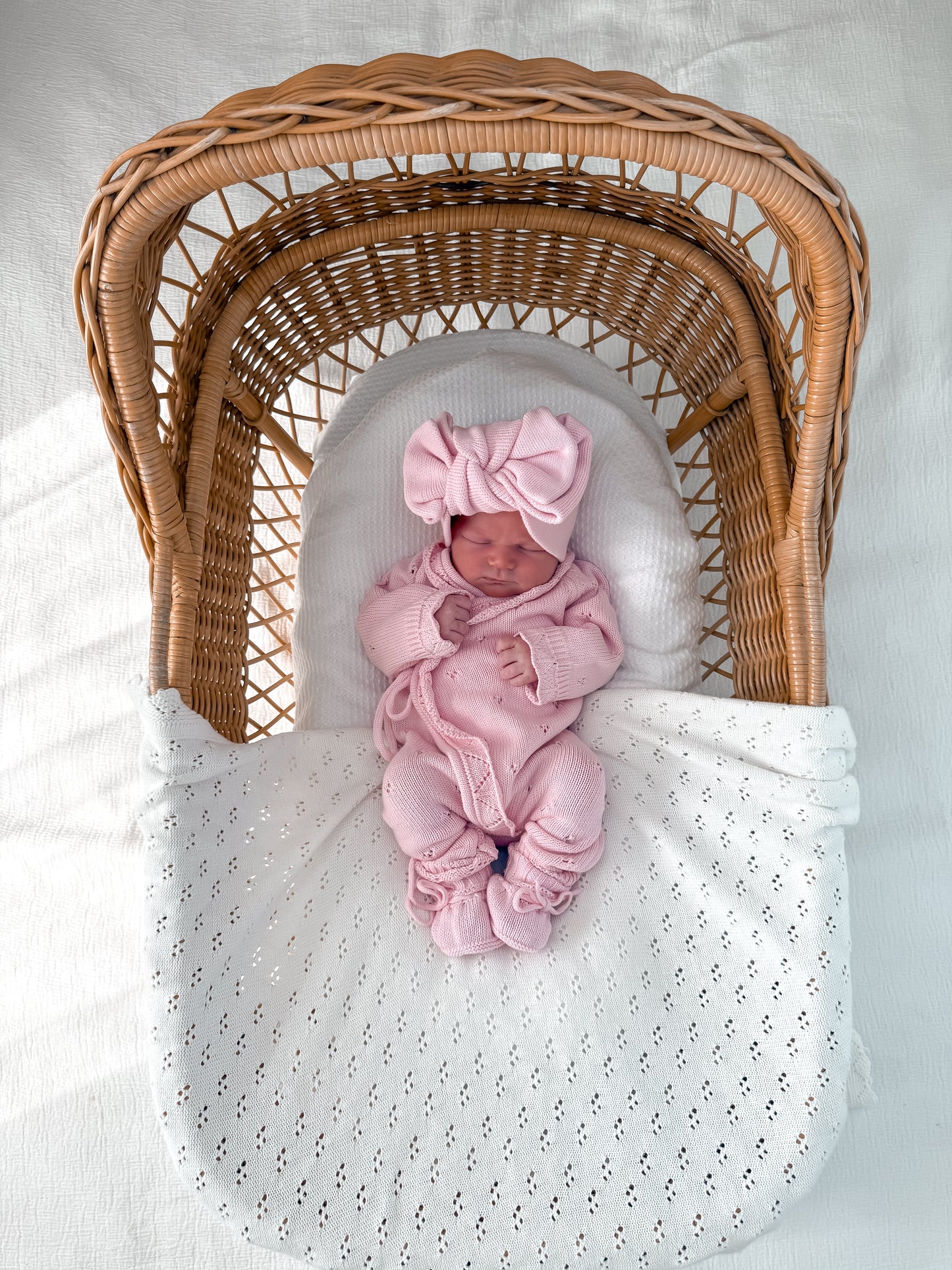 Dahlia Full Length Pointelle Romper - Fairy Floss