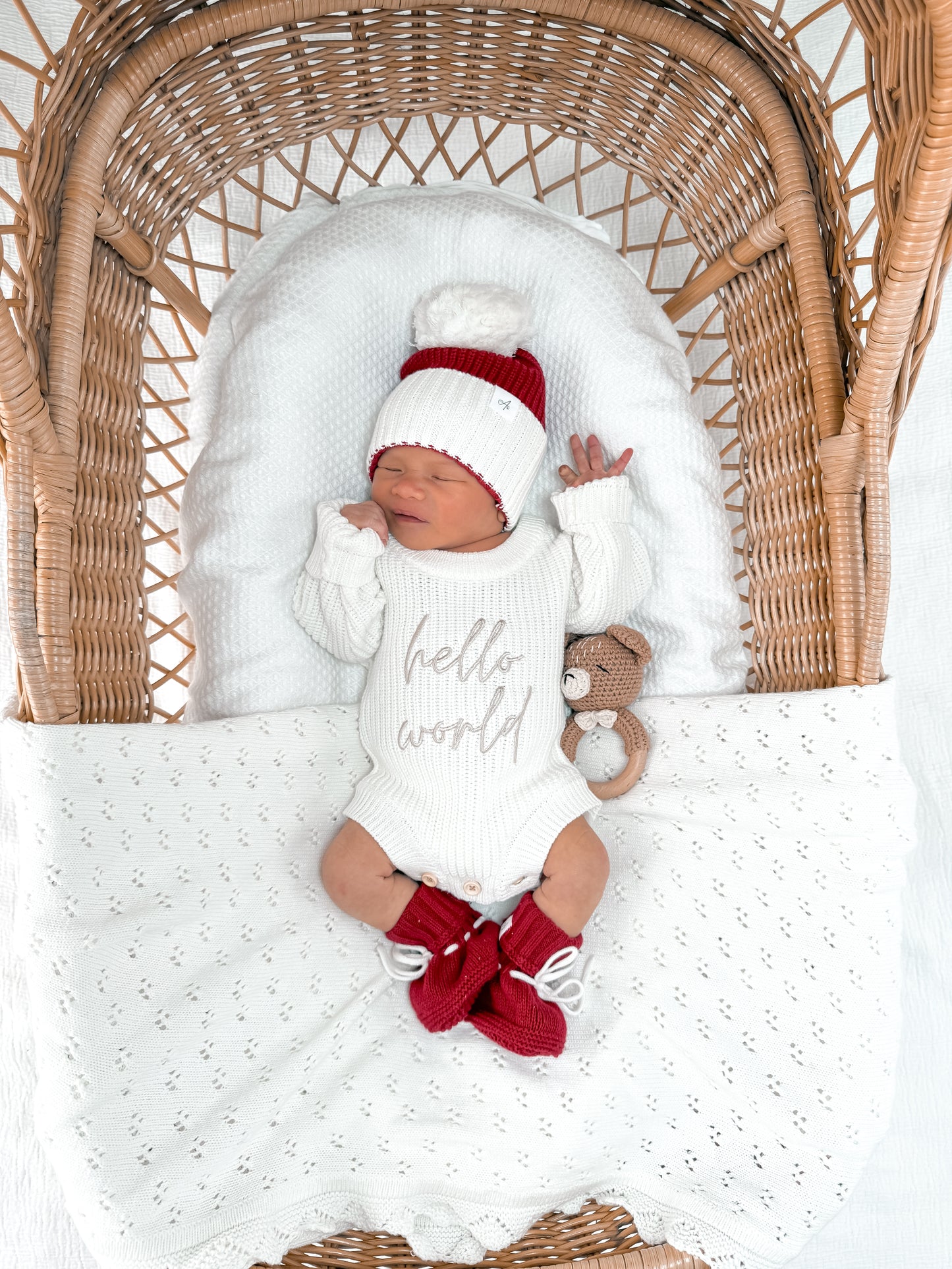 Hello World Newborn Romper - Milk