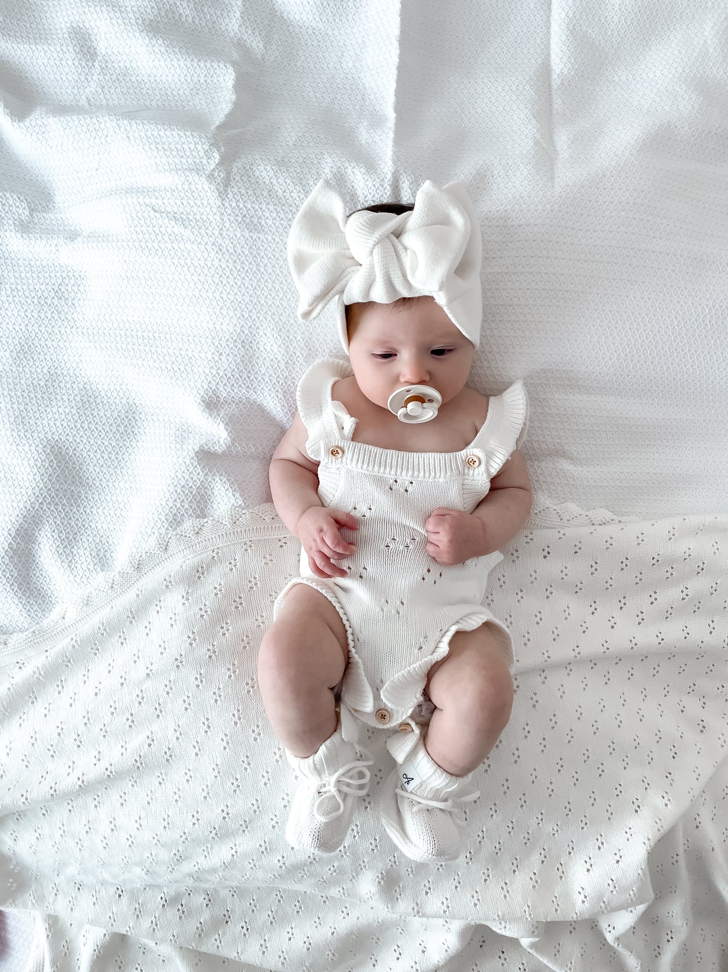 Dahlia Sleeveless Pointelle Romper – Milk