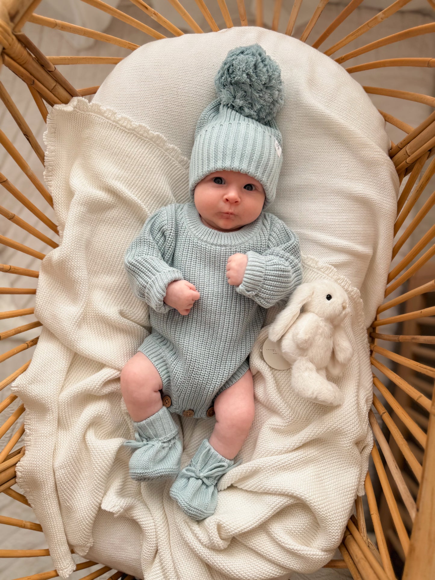 Wonder Newborn Romper - Sea Mist