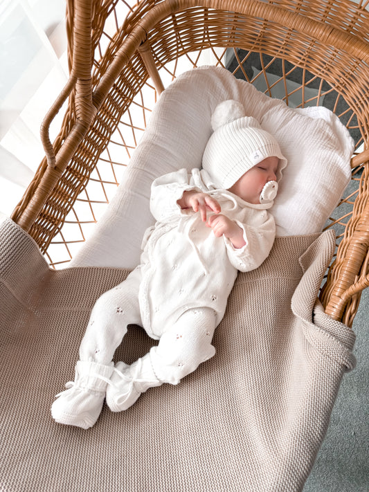 Dahlia Full Length Pointelle Romper - Milk