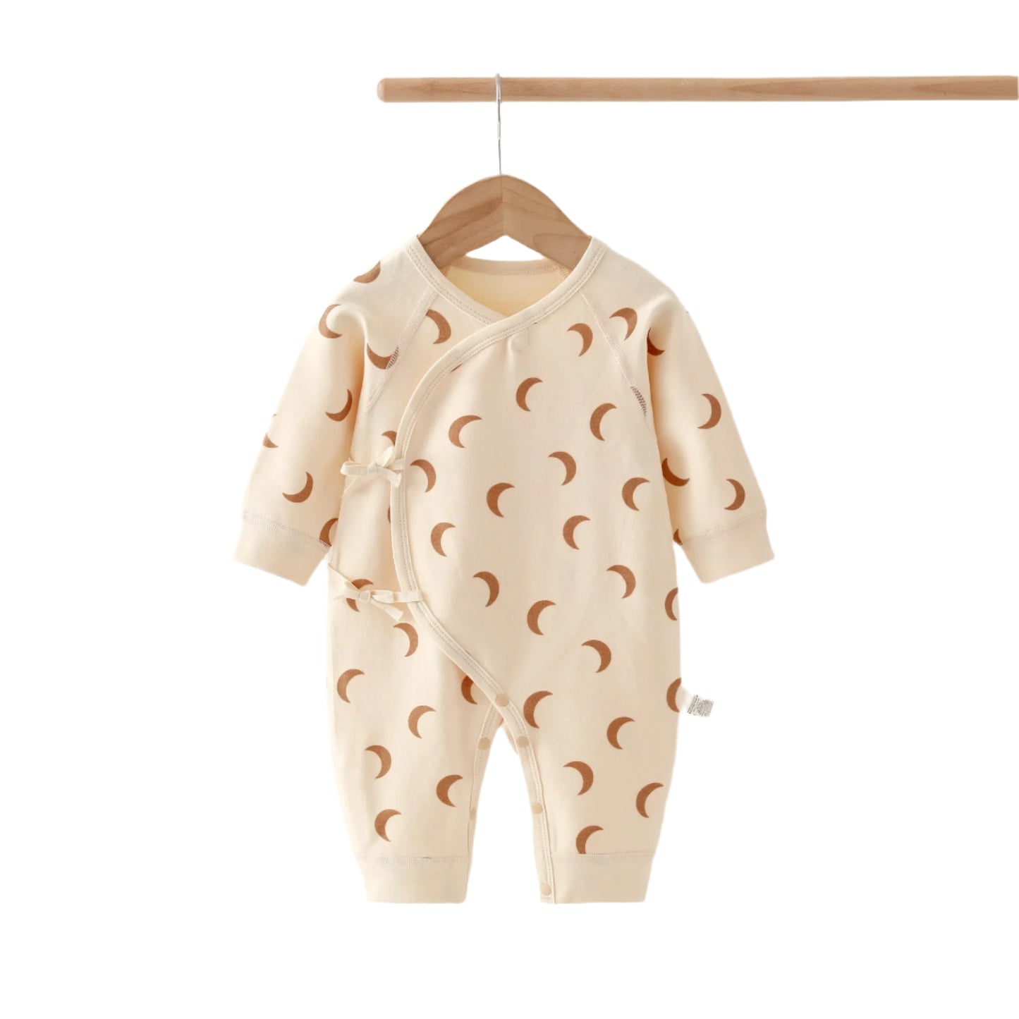 Beige Patterned Onesies - 100% Cotton