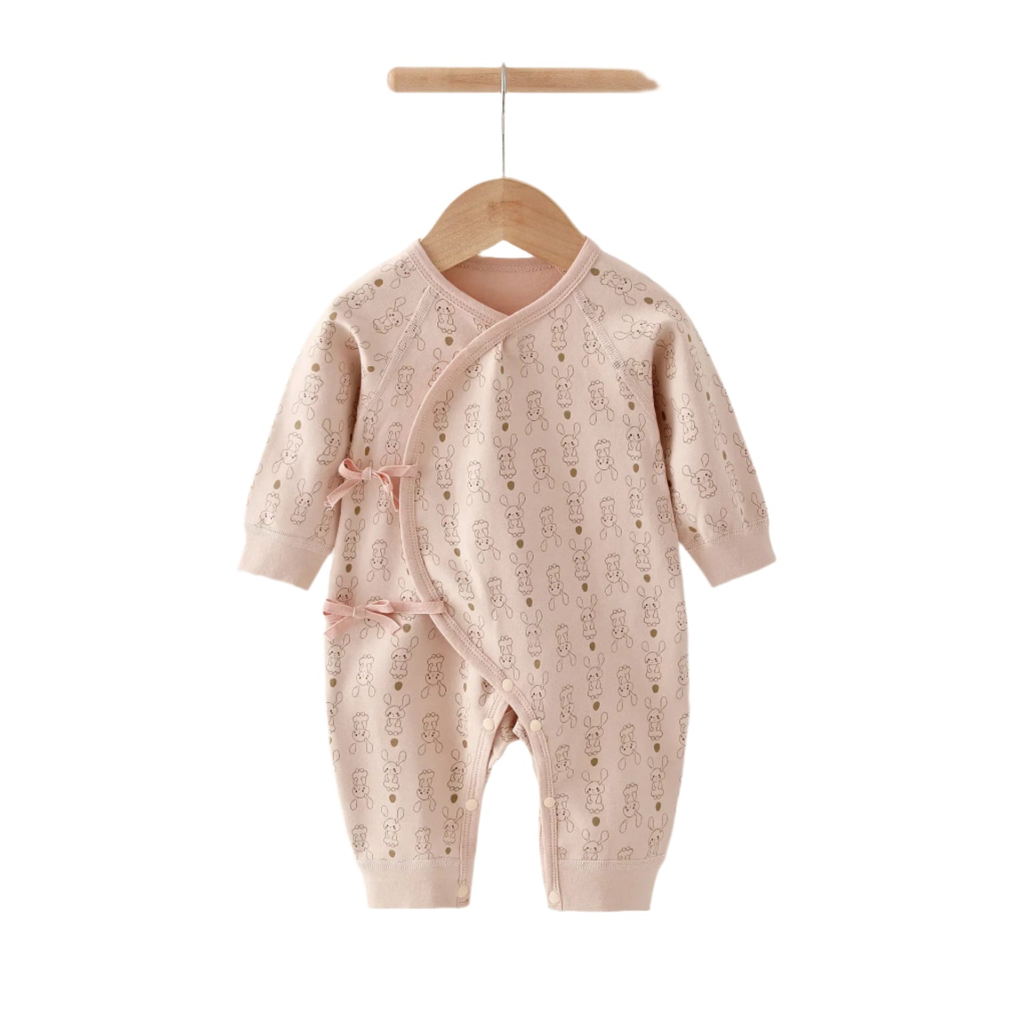 Beige Patterned Onesies - 100% Cotton