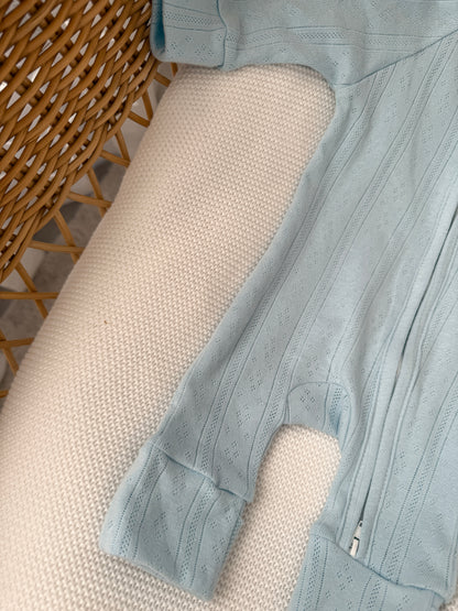 Pointelle Zippy Romper - Mist