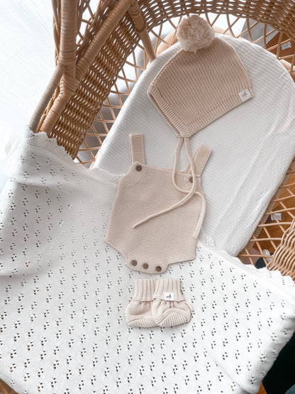 Knitted Bonnet - Honey