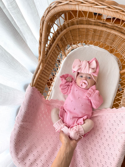 Dahlia Long Sleeve Pointelle Romper - Blossom