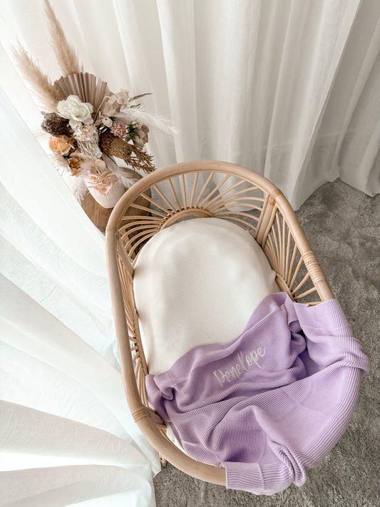 Classic Knitted Blanket - Lilac