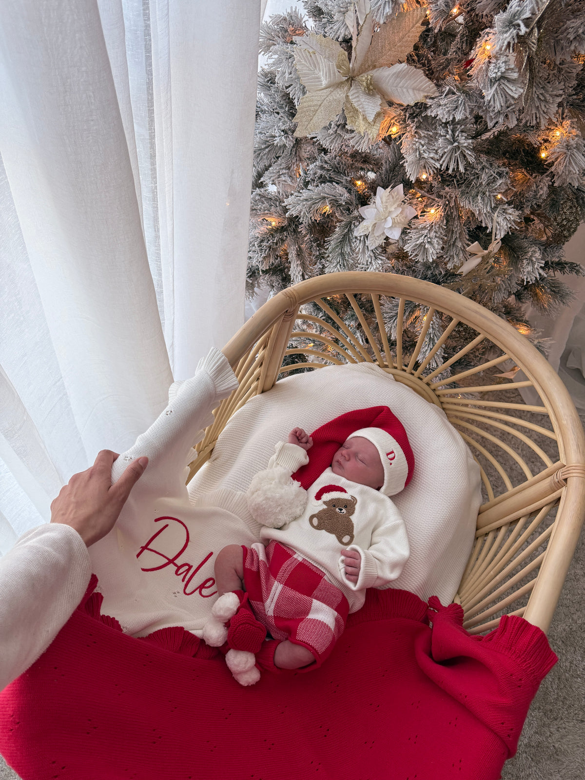 Knitted Santa Hat - Scarlet & Milk  | PRE ORDER
