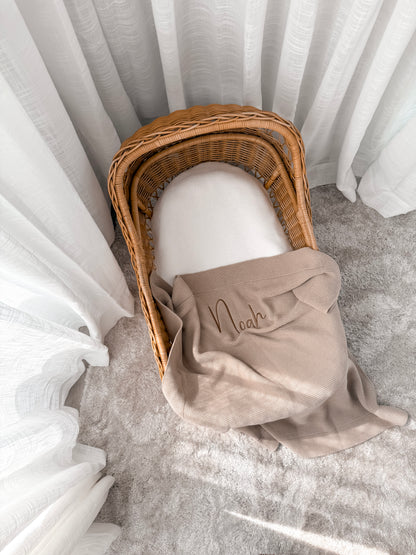 Classic Knitted Blanket - Fawn