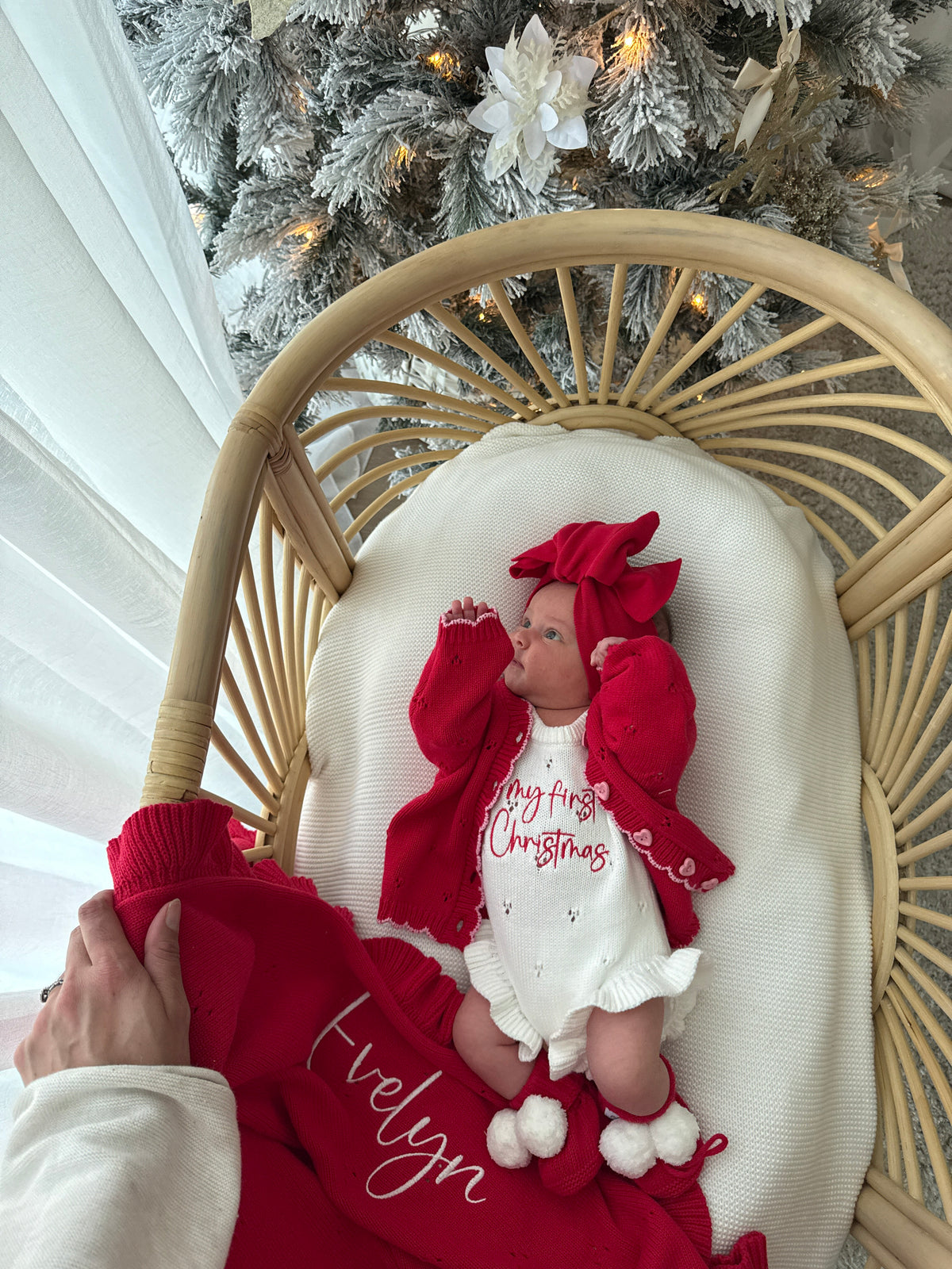Pointelle My First Christmas Romper - Milk | PRE ORDER